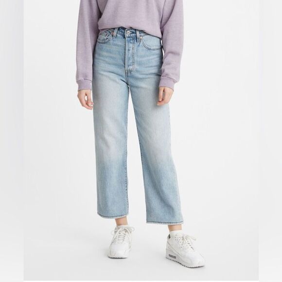 LEVI’S Premium Ribcage Straight Ankle Jeans in Middle Road Size 26 - Picture 6 of 16